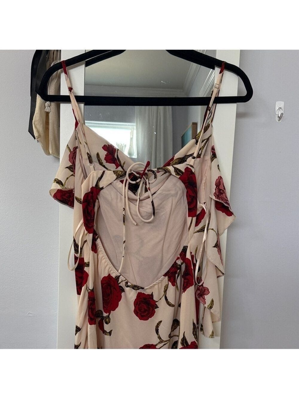 ASOS Cream Maxi Dress with Red Rose Print - Picture 2 of 5